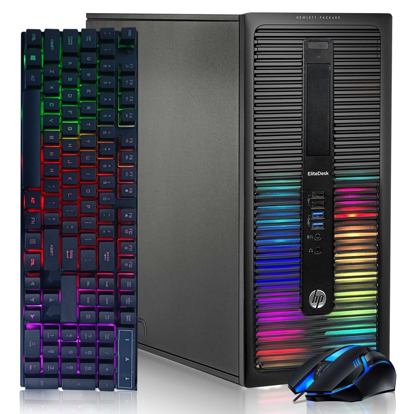 HP Gaming PC Desktop Computer - Intel Quad I5 up to 3.6GHz GeForce GTX 1660 Super GDDR6 6G 16GB Memory 512G SSD + 3TB RGB Keyboard & Mouse WiFi & Bluetooth 5.0 Win 10 Pro (Renewed)