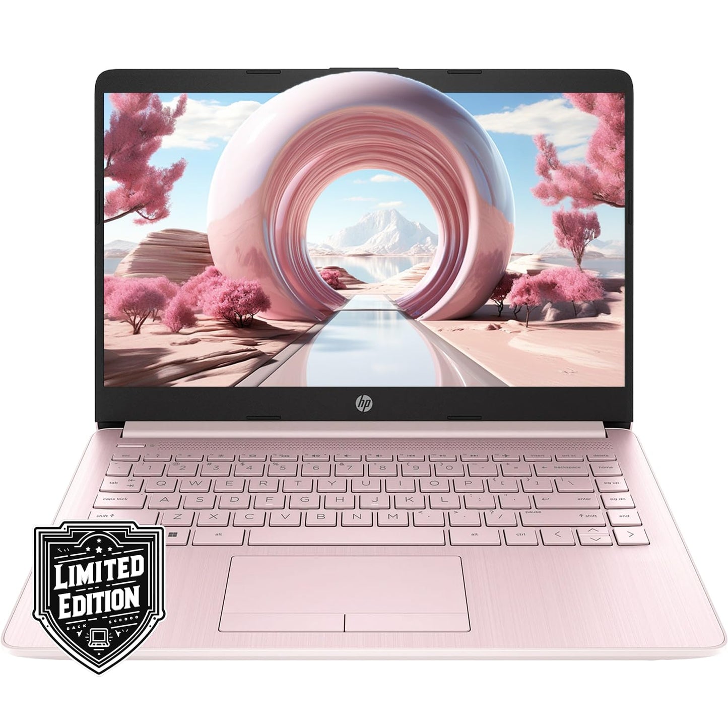 HP 14" HD Laptop | Back to School Limited Edition with 1 Year Microsoft 365 | Intel Quad-Core Processor | Long Battery Life | w/WOWPC Bundle | Windows 11 (Pink 16GB RAM | 576GB Storage)