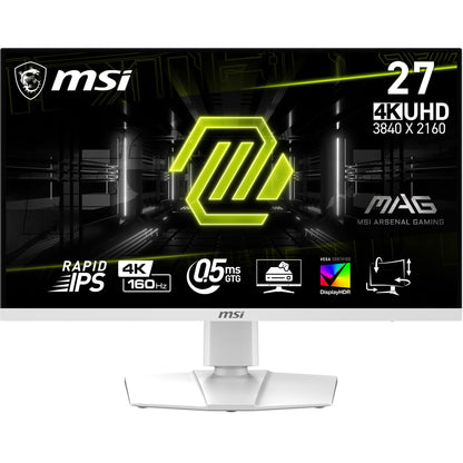 MSI MAG 274URFW 27-inch 4K Gaming Monitor 3840 x 2160 (UHD) 0.5ms Response Time 160Hz HDR 400 HDMI DP Port Tilt and Height Adjustable