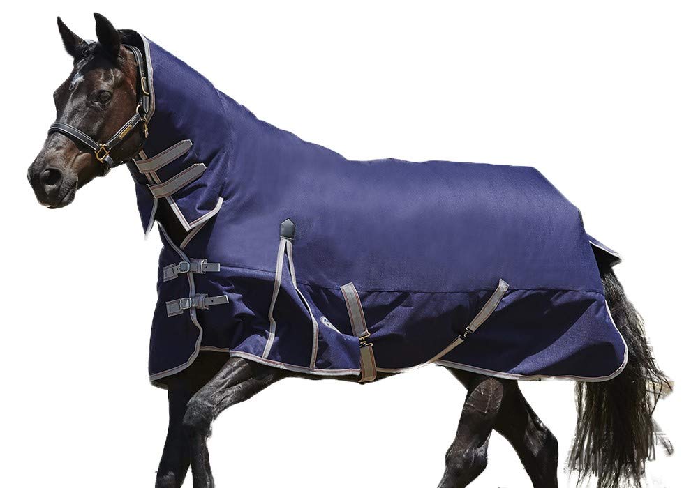 WeatherBeeta ComFiTec Essential Combo Neck Heavy Horse Blanket Navy/Silver/Red 66"