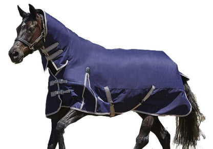 WeatherBeeta ComFiTec Essential Combo Neck Heavy Horse Blanket Navy/Silver/Red 66"